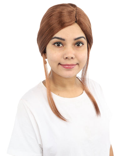 HPO Women’s Margo Gru-Inspired Long-Length Brown Wig | 17 Inch Hairpiece Halloween, Cosplay, and Themed Parties | Natural-Looking Synthetic hair with Capless Cap