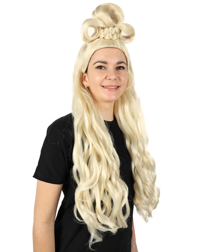 HPO Women's Long Curl Wig with Ring , Multiple Color Options , Flame-retardant Synthetic Fiber