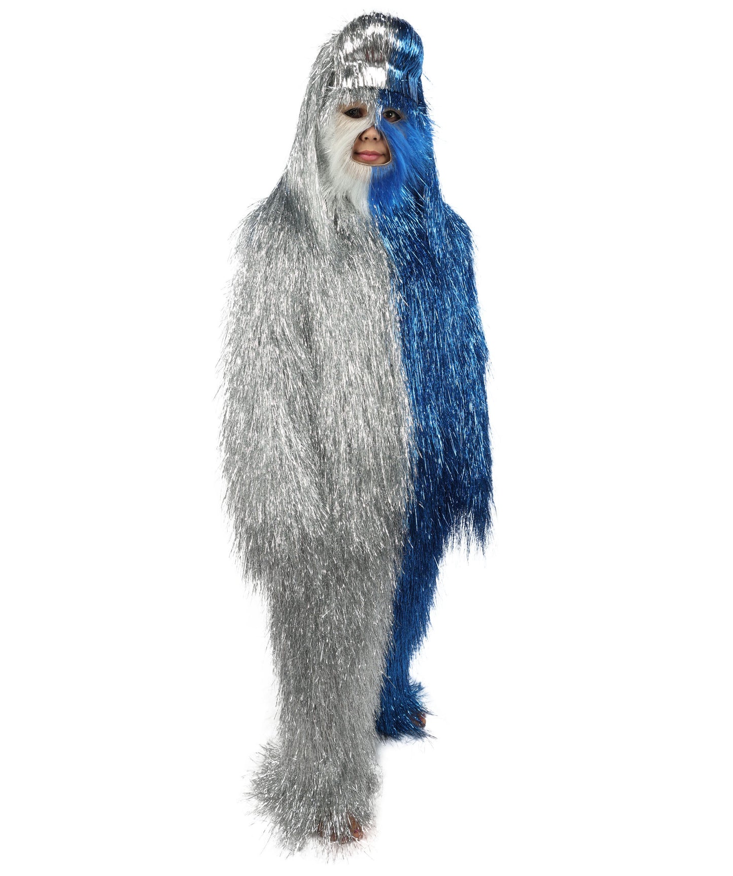 HPO Teen Extreme Hairy Two Part Costume Bundle & Mask Set - Full-Body Hair Suit Extra-Long Costume Wig for Halloween, Cosplay & Parties - Multiple Color Options