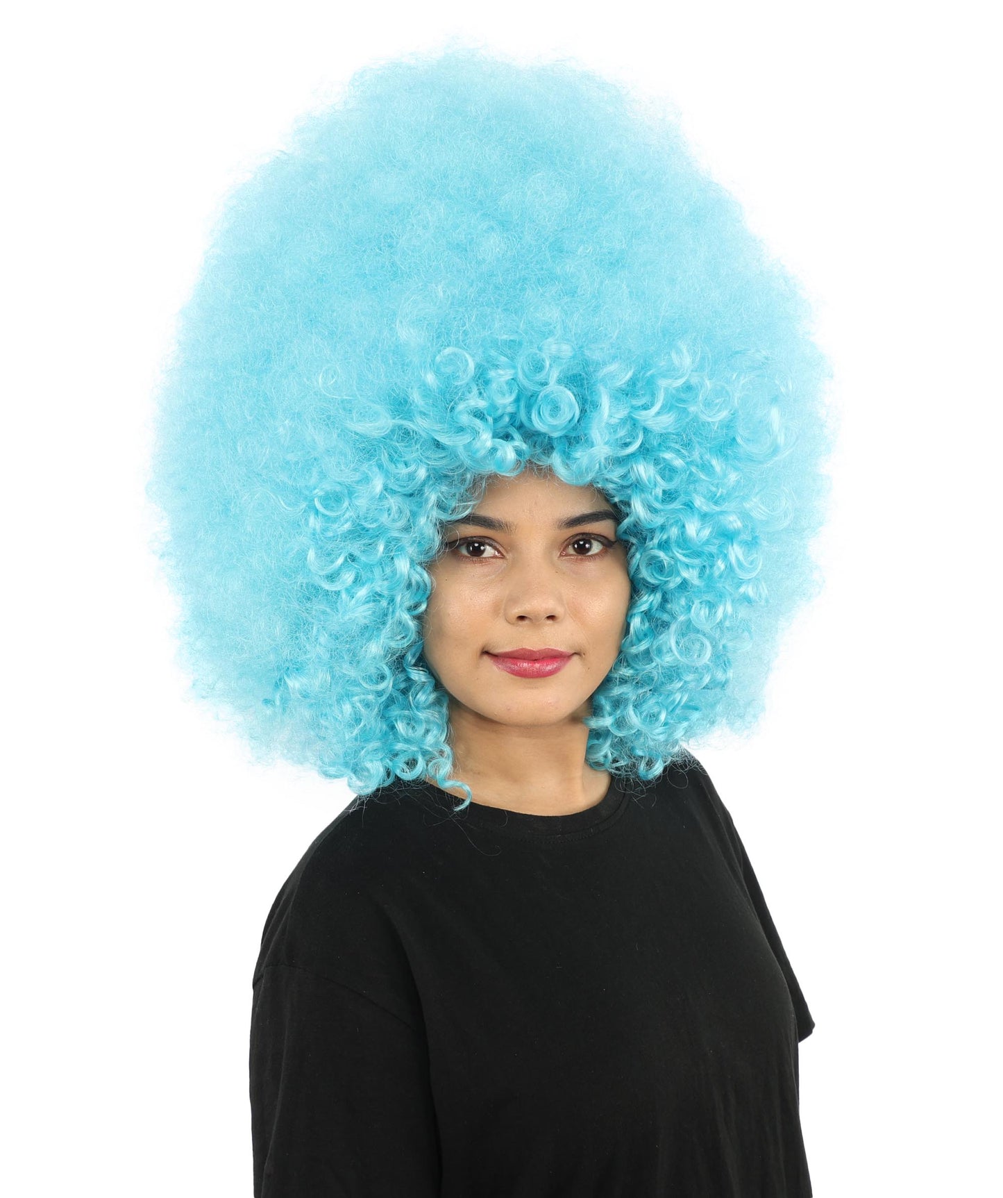 HPO Women's Giant White Glitter Afro Wig | Massive Puffy Sparkle Hair with Silver Sheen, Synthetic Fiber & Breathable Cap | Halloween, Troll Roleplay, 70s Disco Party, Theater & Funny Costume