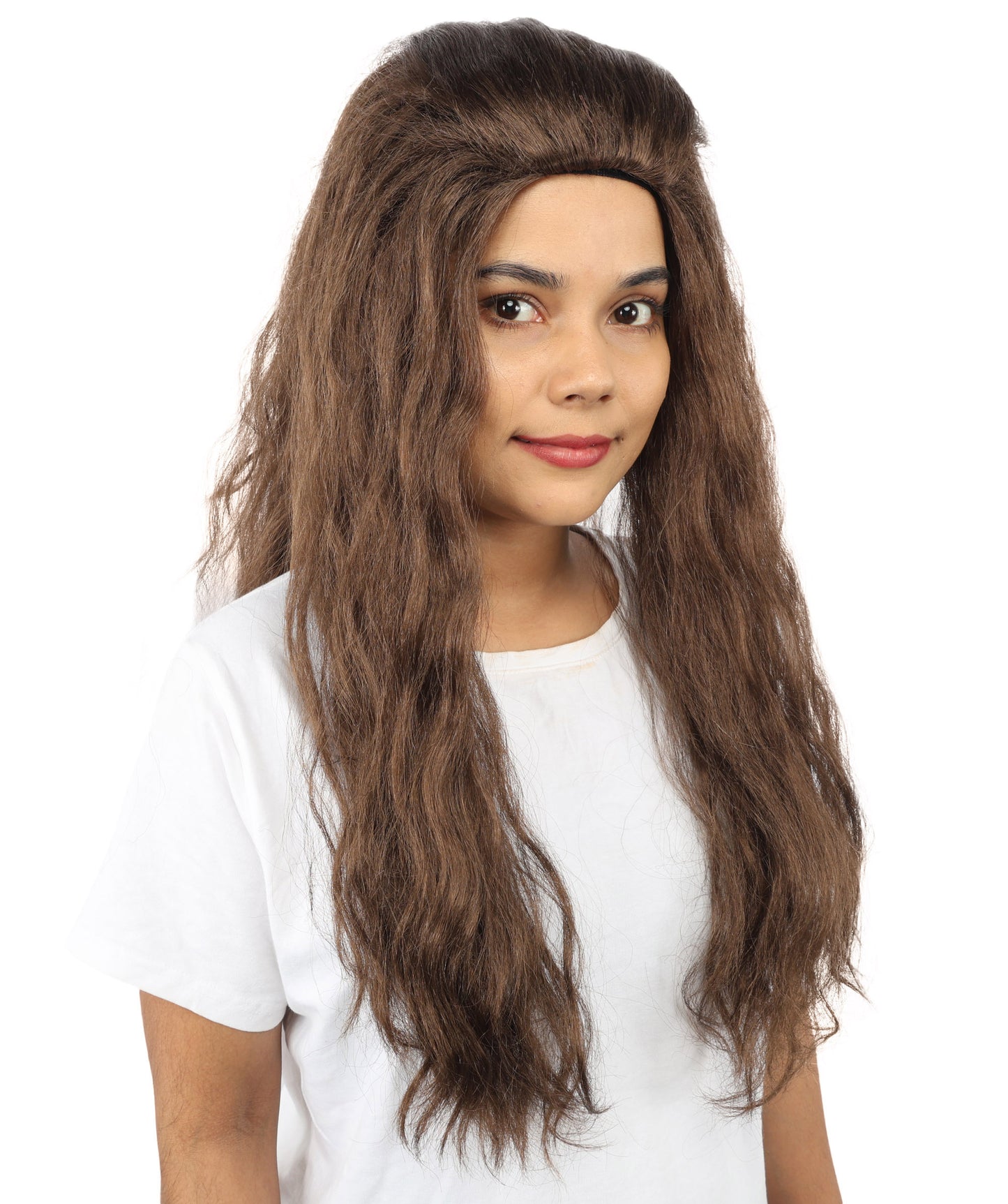 HPO Women’s Pink Long Wavy Wig | 25 Inch Long Hair with Capless Cap Design | Ideal for Playful at Halloween Cosplay, and Themed Parties