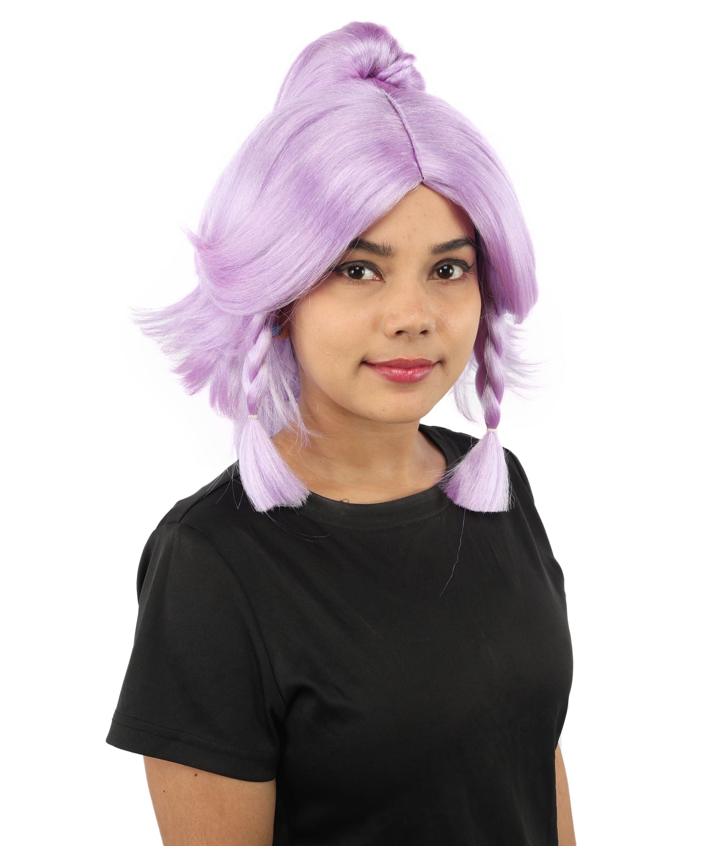 HPO Adult Women's Alien Nature Spirit Hair | Multiple Color Options | Soft Textured Bob with Beaded Braids, Heat Resistant Synthetic Fiber & Breathable Mesh | Halloween, Fantasy Roleplay, Themed Party, Theater & Carnival