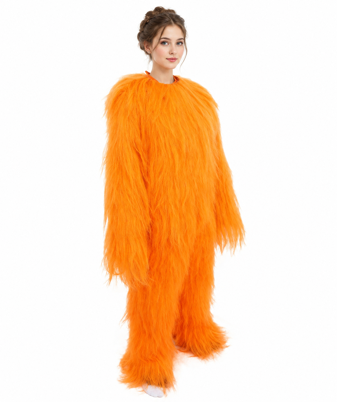 HPO Teen Extreme Hairy Person Costume Bundle & Mask Set - Full-Body Hair Suit Extra-Long Costume Wig for Halloween, Cosplay & Parties - Multiple Color Options