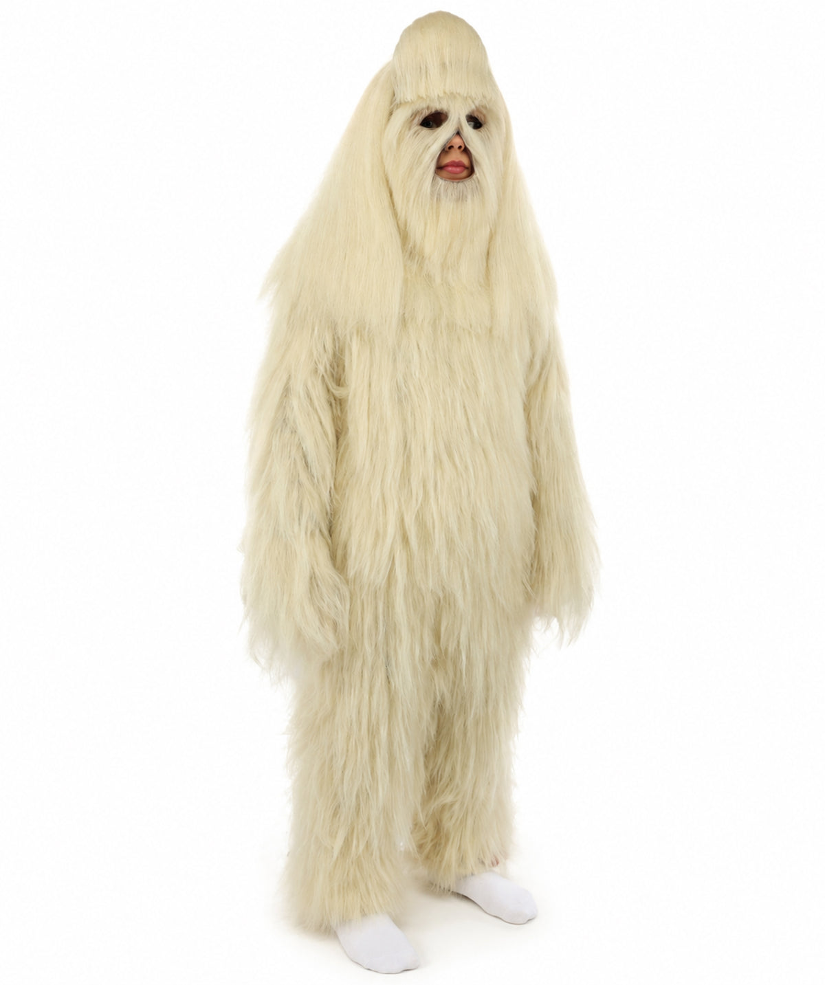 HPO Teen Extreme Hairy Person Costume Bundle & Mask Set - Full-Body Hair Suit Extra-Long Costume Wig for Halloween, Cosplay & Parties - Multiple Color Options