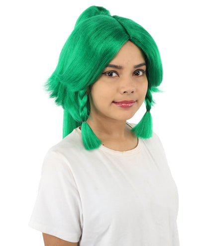 HPO Adult Women's Alien Nature Spirit Hair | Multiple Color Options | Soft Textured Bob with Beaded Braids, Heat Resistant Synthetic Fiber & Breathable Mesh | Halloween, Fantasy Roleplay, Themed Party, Theater & Carnival