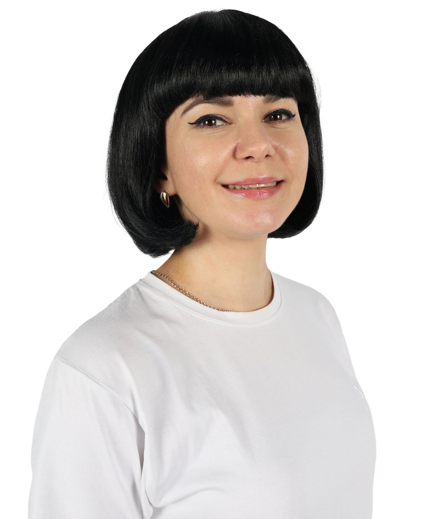 Womens Short Black Bob Wig | Party Ready Fancy Halloween Wig | Premium Breathable Capless Cap