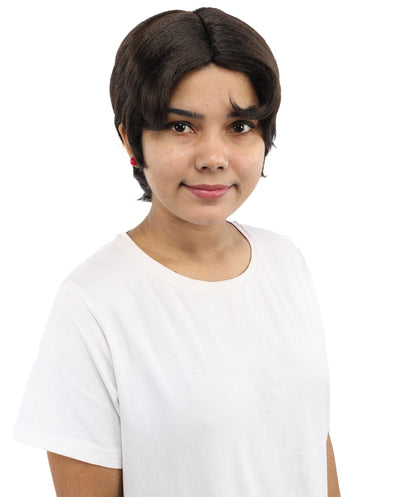HPO Women’s 10-Inch Short Brown Wig | Celebrity Hairpiece for Costume, Cosplay, and Themed Parties | Sleek and Modern Hairpiece for Versatile Looks