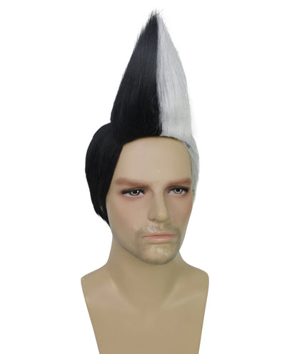 HPO Men's Multicolor Mohawk Wig | Halloween Wig | Premium Breathable Capless Cap