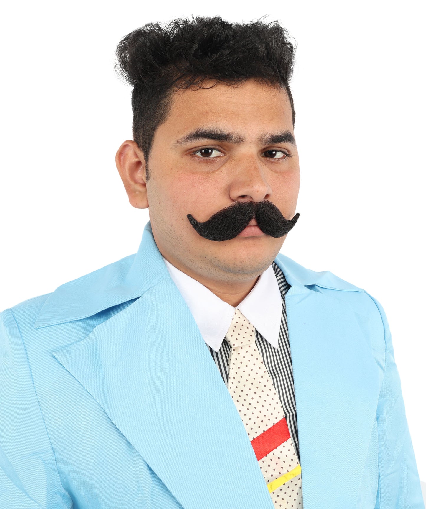 Men's Hook Style Moustache Set | Black Fancy Facial Hair