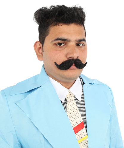 Men's Hook Style Moustache Set | Black Fancy Facial Hair