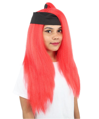 Women's High Ponytail Ninja Wig | Multiple Color Options | Create of synthetic fiber, long straight texture with top-tied fountain, breathable base | Cosplay, Halloween, theater, party, performance, costume events
