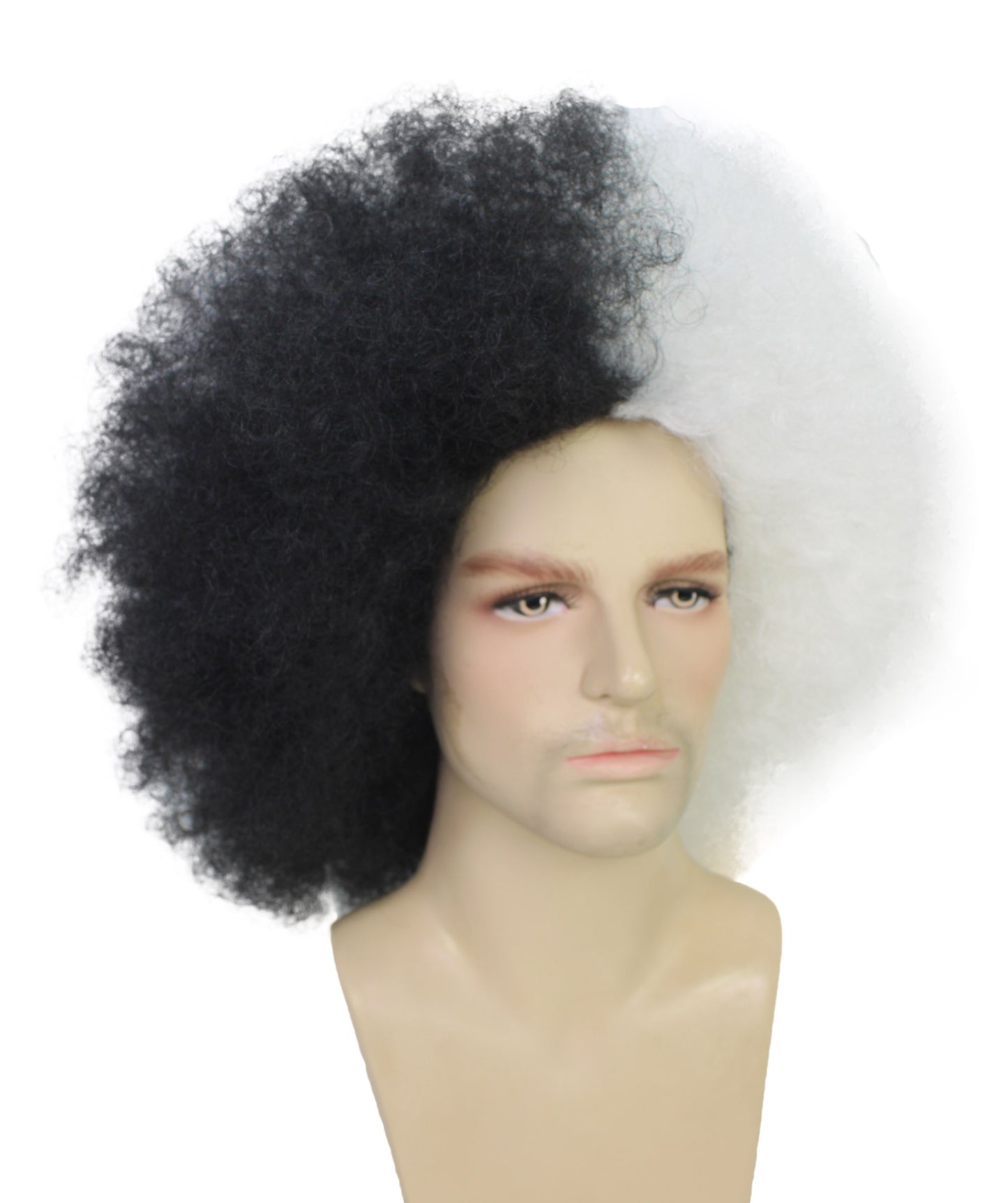 Adult Men's Carnival Mardi Gras Tri-Color Afro Style Wig | Halloween Multicolor Wig | Premium Breathable Capless Cap