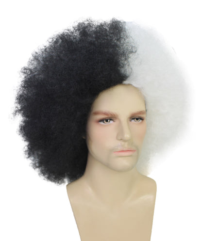 Adult Men's Carnival Mardi Gras Tri-Color Afro Style Wig | Halloween Multicolor Wig | Premium Breathable Capless Cap