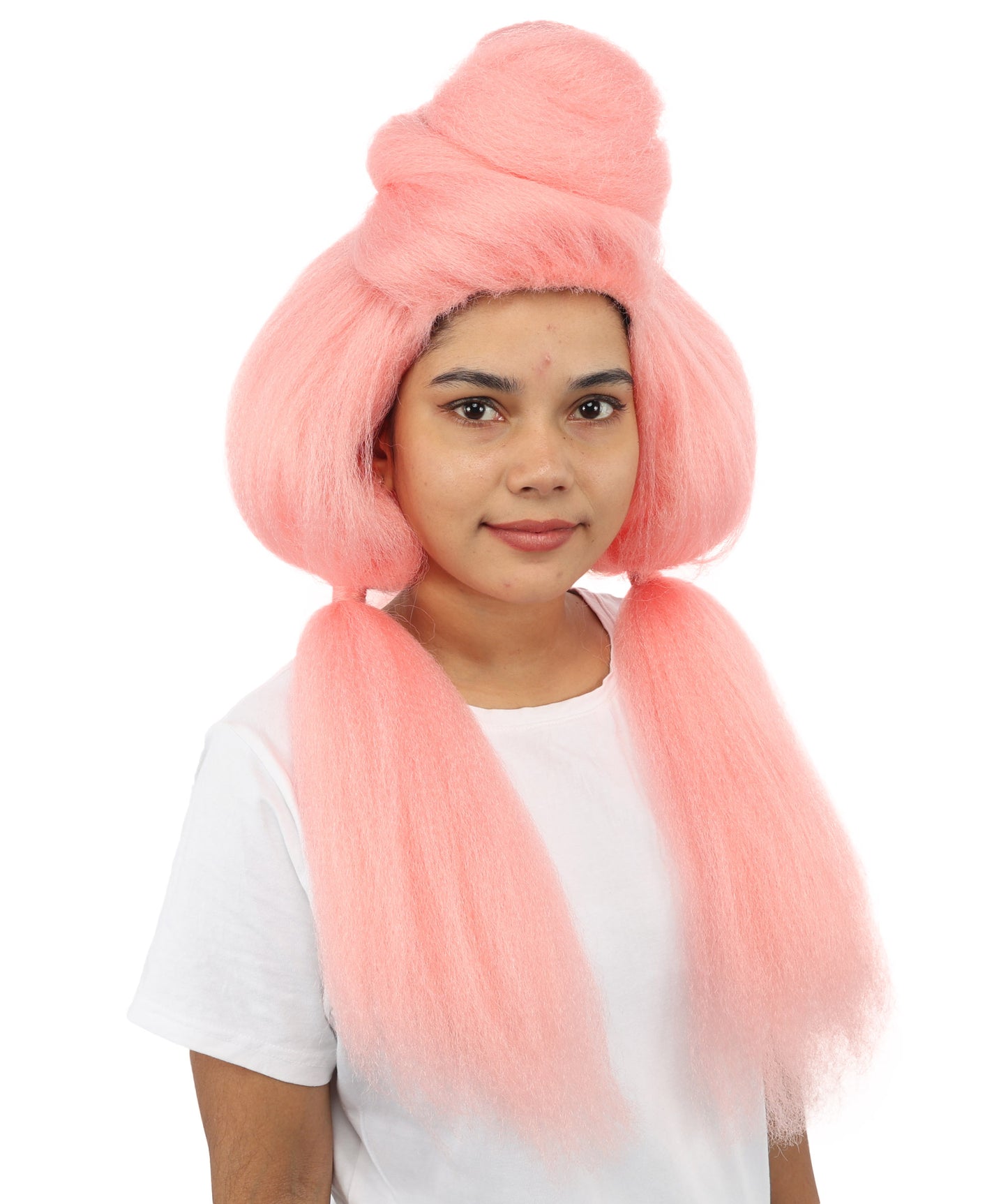 HPO Women’s High Volume Extra Long Yarn Twisted Bun Wig – Multiple Color Options | Bubble Ponytails Hairpiece with Capless Cap | Statement Headpiece for Halloween, Cosplay, Theater and Drag Looks