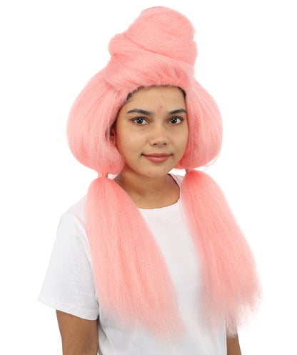 HPO Women’s High Volume Extra Long Yarn Twisted Bun Wig – Multiple Color Options | Bubble Ponytails Hairpiece with Capless Cap | Statement Headpiece for Halloween, Cosplay, Theater and Drag Looks