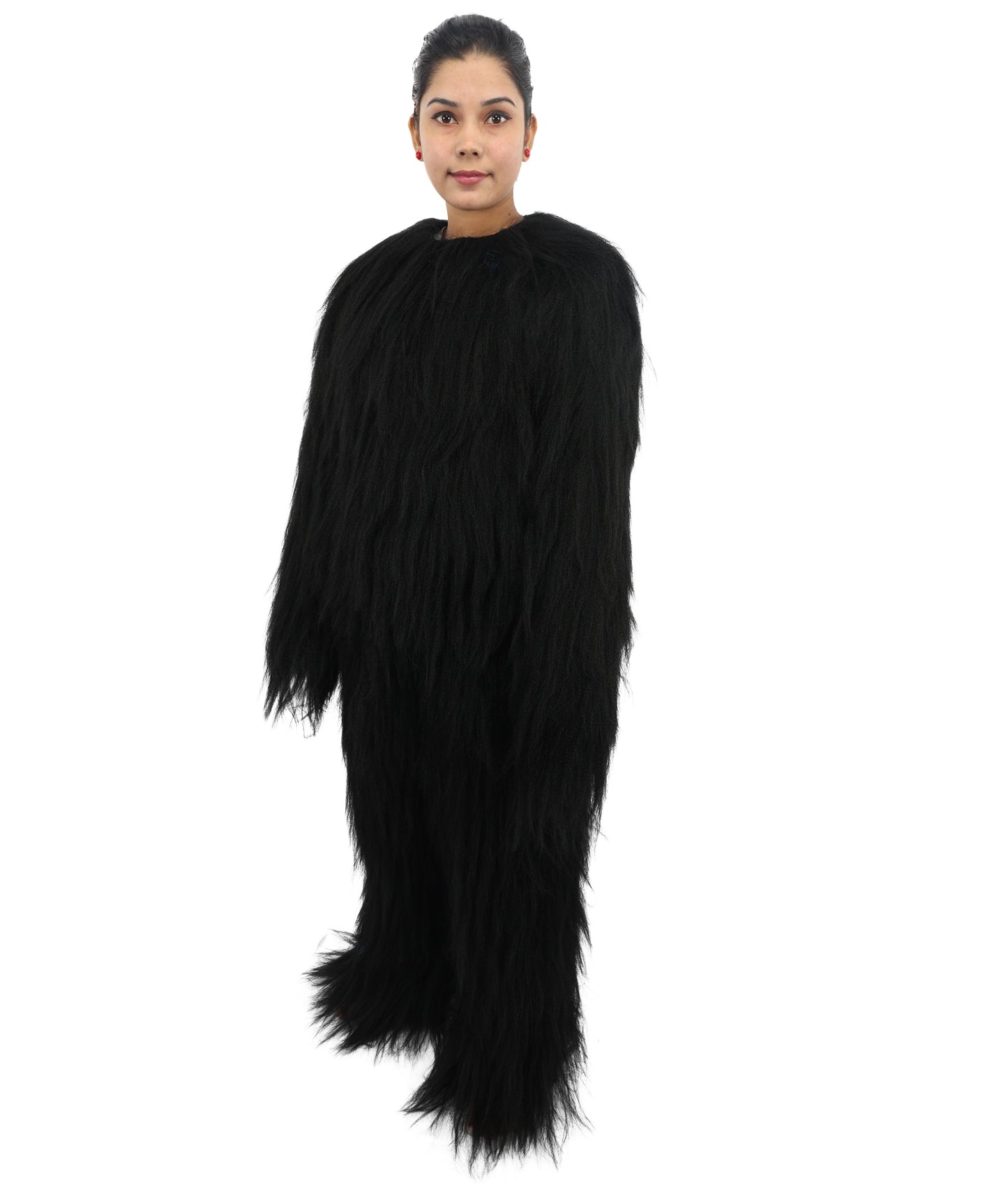 HPO Teen Extreme Hairy Person Costume Bundle & Mask Set - Full-Body Hair Suit Extra-Long Costume Wig for Halloween, Cosplay & Parties - Multiple Color Options