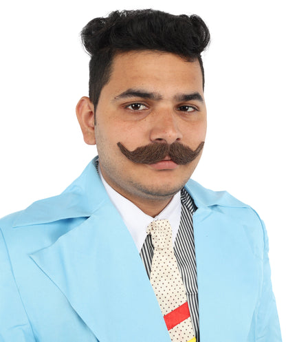 HPO  Men's Fake Imperial Human Hair Mustache | Multiple Color Options