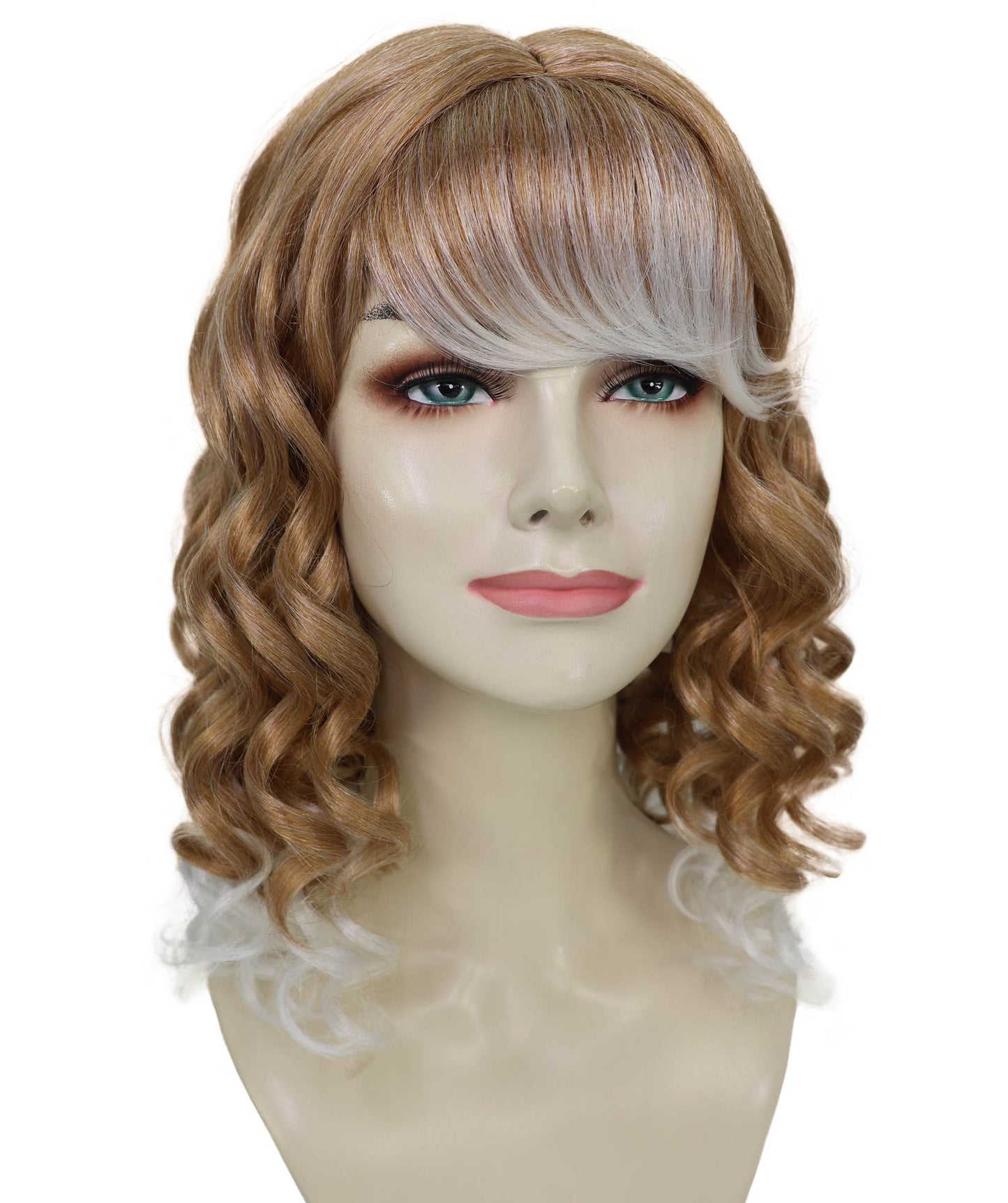 HPO Women’s Long Curly Blonde Highlight Wig | Carnival-Inspired Hairpiece | Halloween, Stage & Party