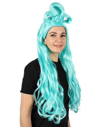 HPO Women's Long Curl Wig with Ring , Multiple Color Options , Flame-retardant Synthetic Fiber