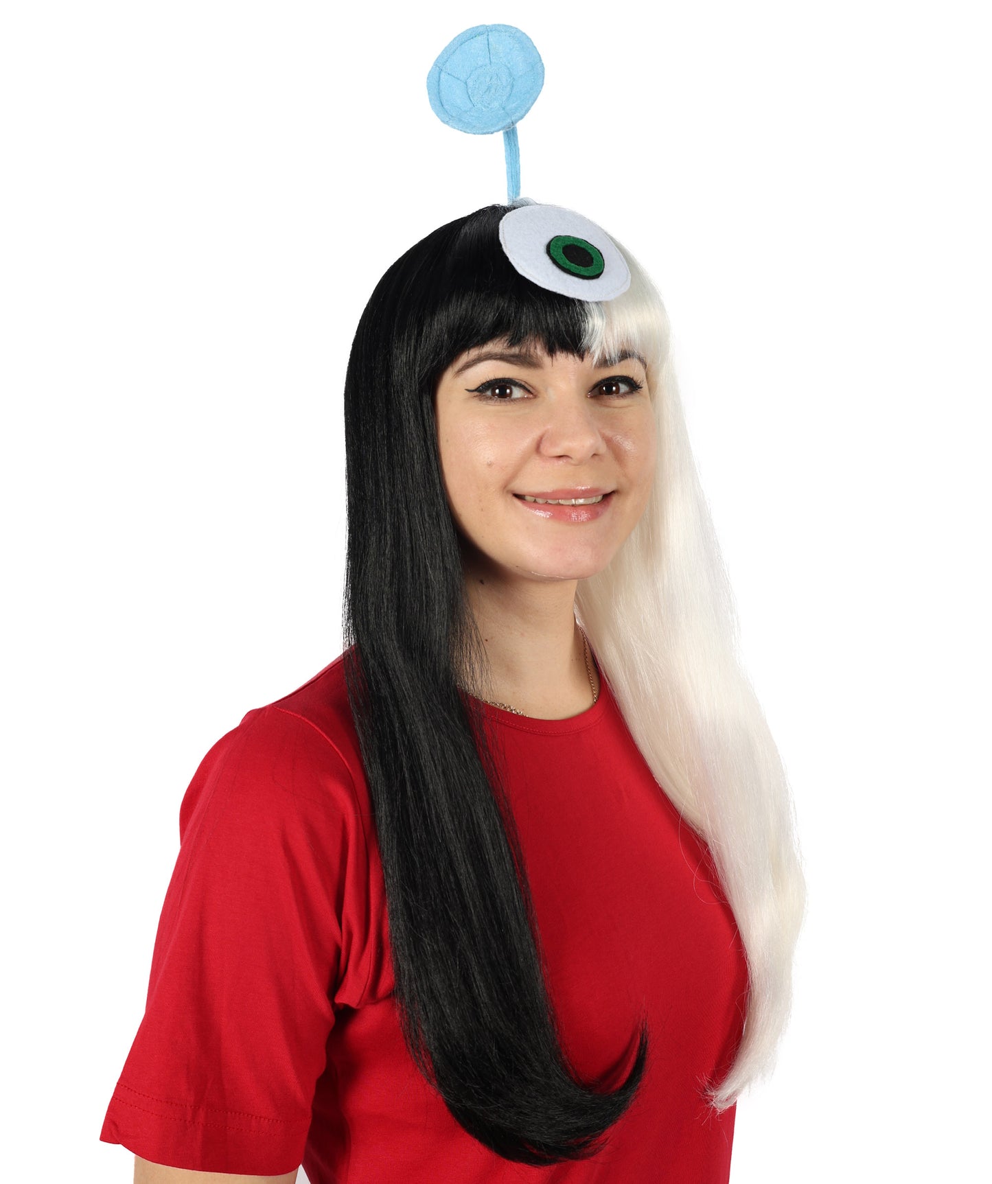 Womens Aliens Wig with Antennae , Blue TV/Movie Wigs , Premium Breathable Capless Cap
