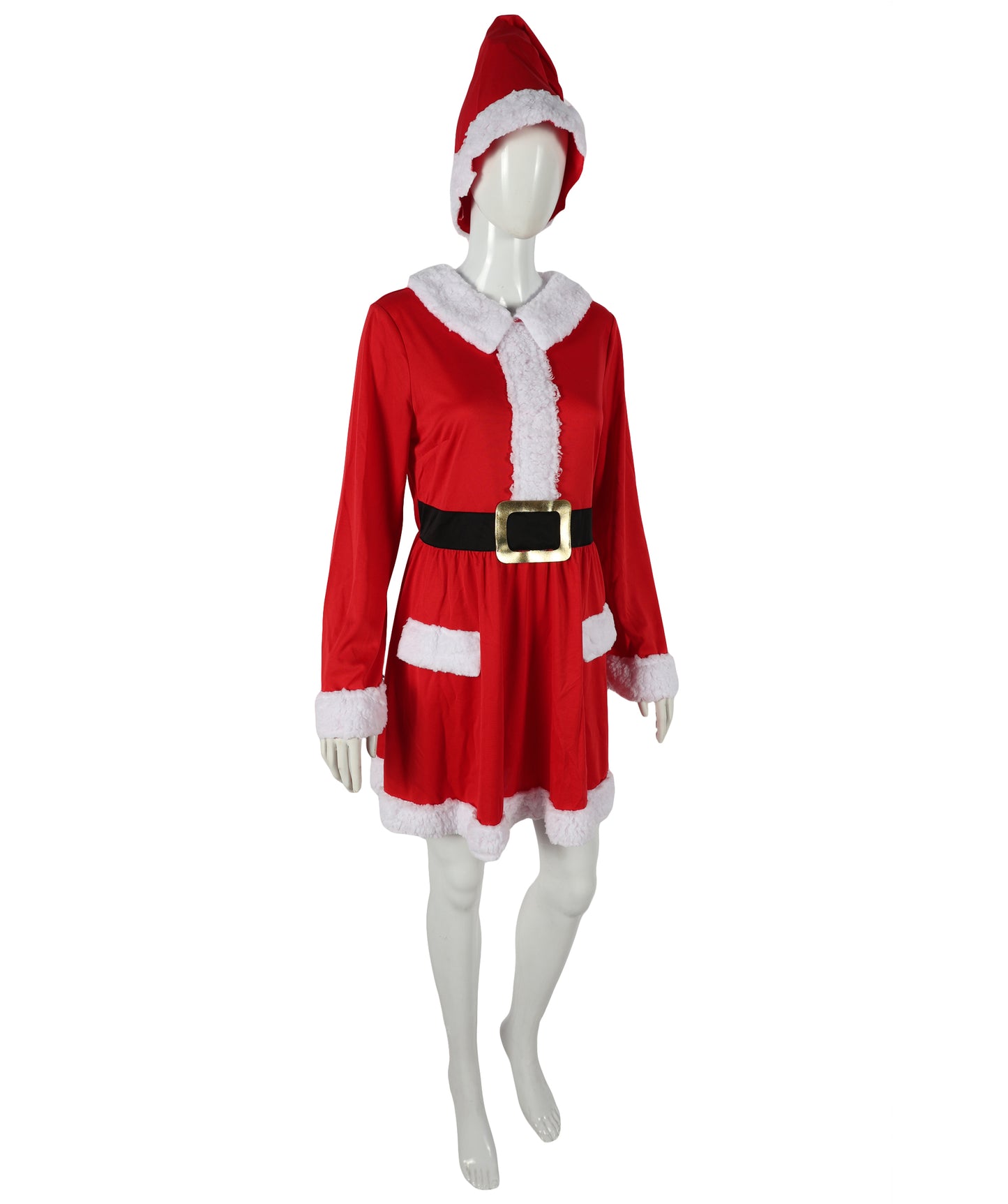HPO Adult Women’s Inflatable Santa Dress Costume with Hat | Fun Holiday Party Outfit