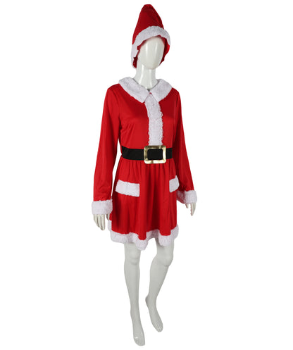 HPO Adult Women’s Inflatable Santa Dress Costume with Hat | Fun Holiday Party Outfit