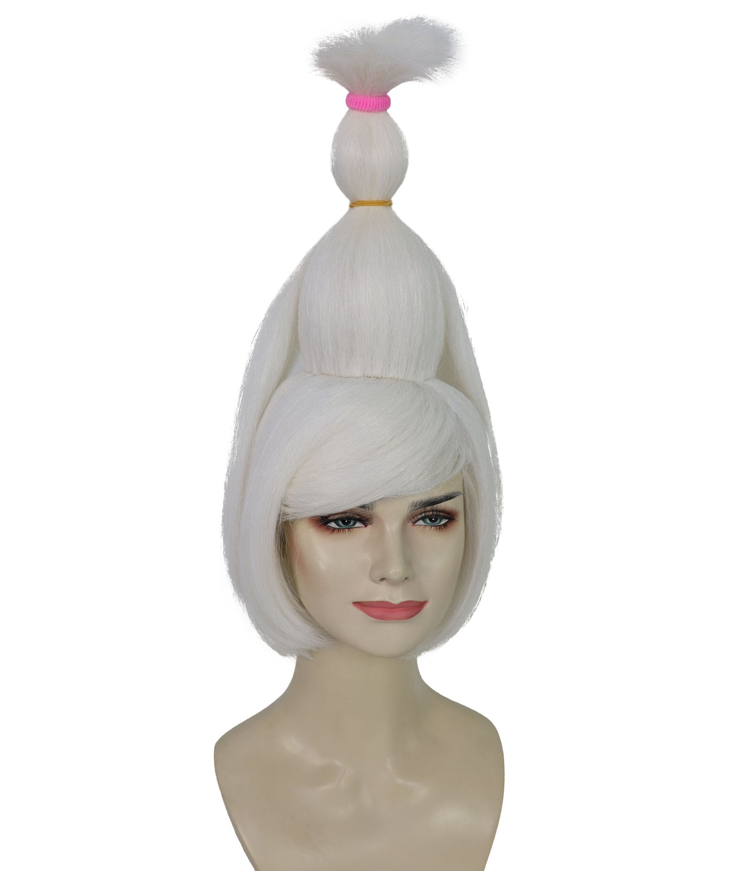 HPO Women’s Silver Grey Wig with Bangs | DAN DA DAN-Inspired Hairpiece | Halloween, Stage Performance& Party