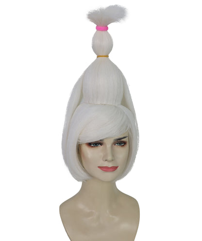 HPO Women’s Silver Grey Wig with Bangs | DAN DA DAN-Inspired Hairpiece | Halloween, Stage Performance& Party