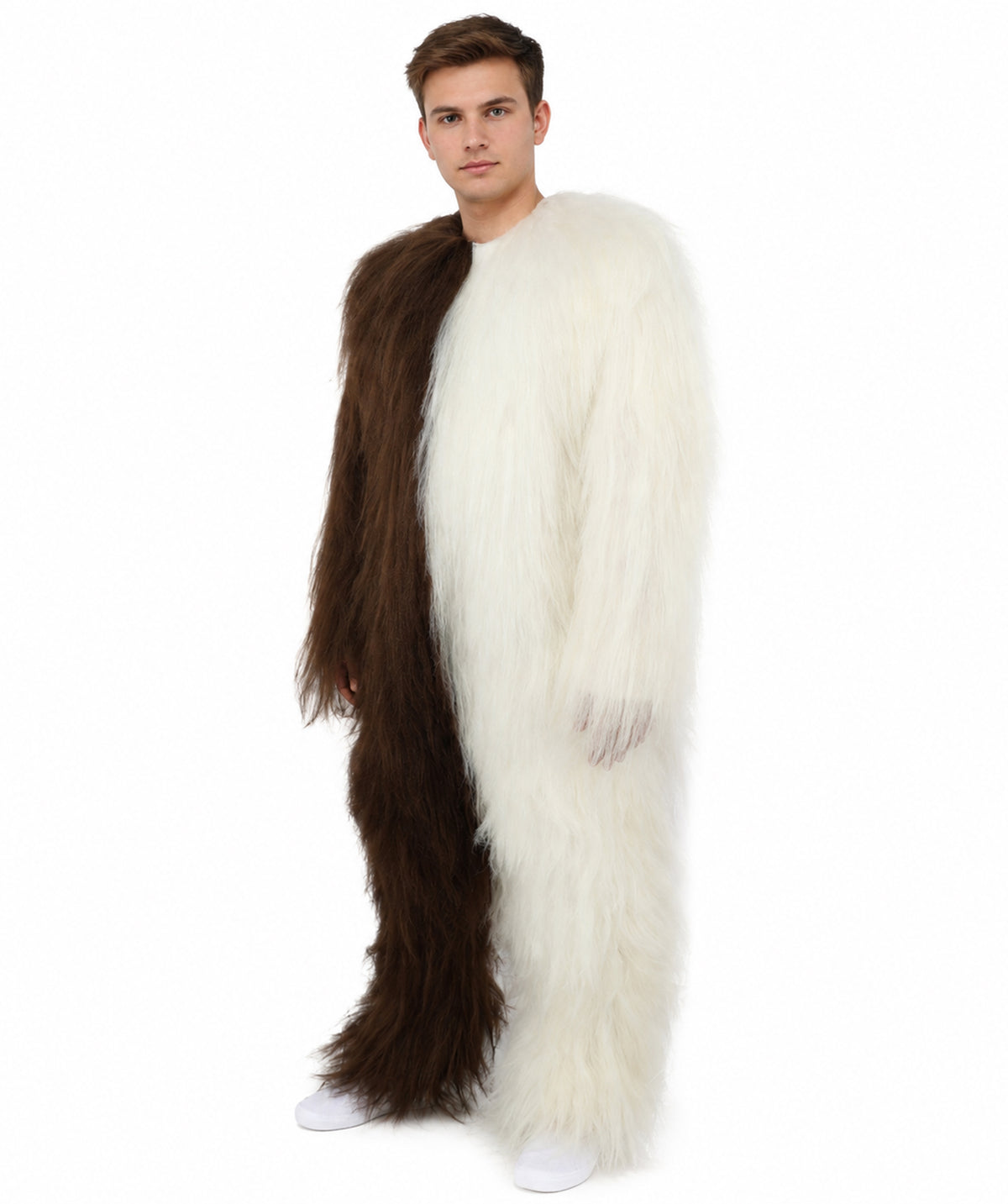 HPO  Extreme Hairy Person Two Part Costume, Mask and Bundle Set - Full-Body Hair Suit Extra-Long Costume Wig for Halloween, Cosplay & Parties - Multiple Color Options