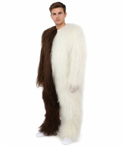 HPO  Extreme Hairy Person Two Part Costume, Mask and Bundle Set - Full-Body Hair Suit Extra-Long Costume Wig for Halloween, Cosplay & Parties - Multiple Color Options