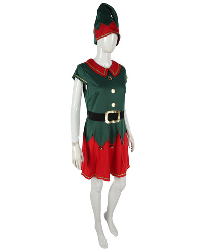HPO Adult Women’s Inflatable Elf Costume | Red & Green Christmas Outfit | Holiday Party, Cosplay & Themed Event Costume