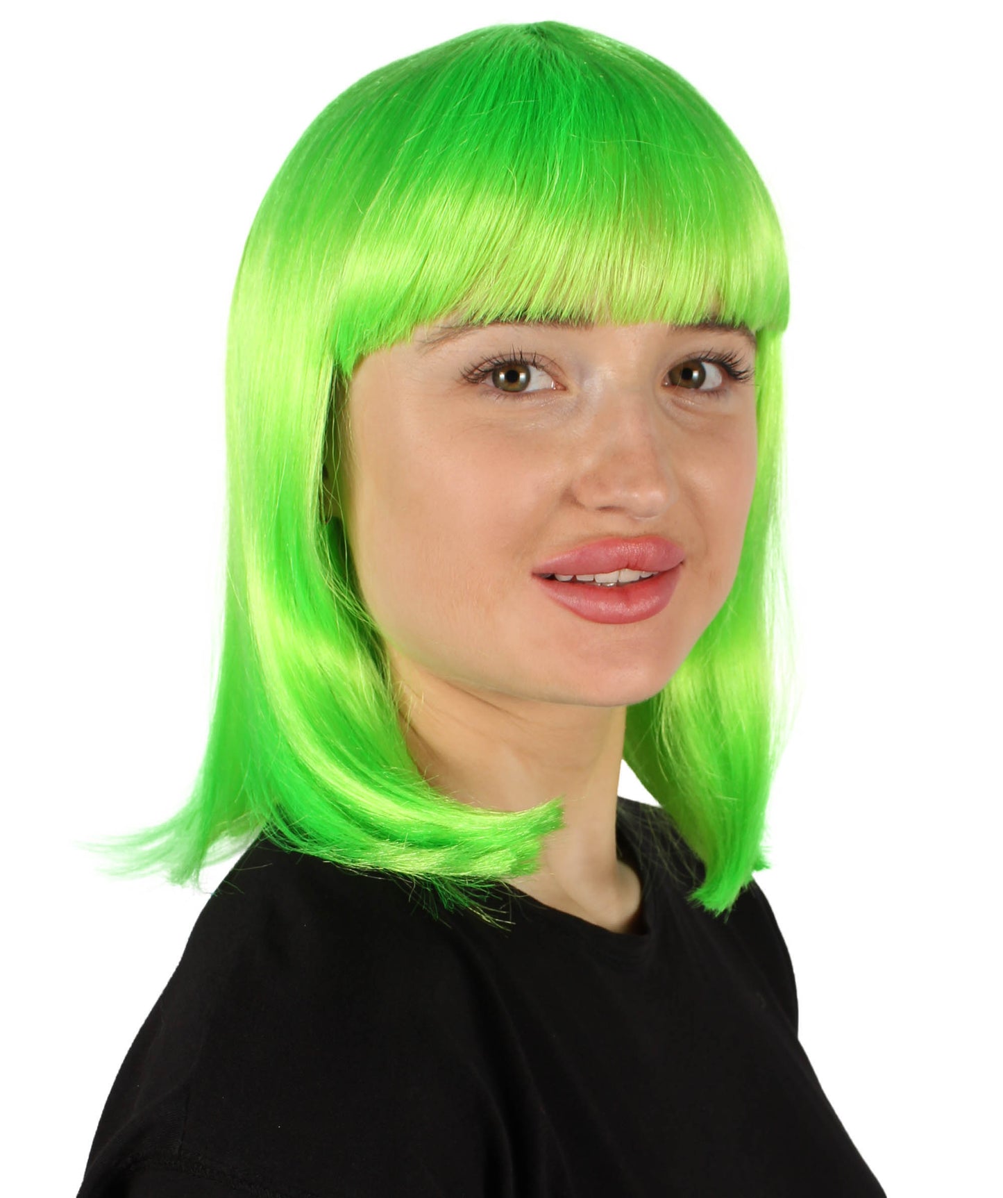 HPO Women's Shoulder Length Bob Wig Collection | Straight Halloween Wig Multiple Color Option | Premium Breathable Capless Cap