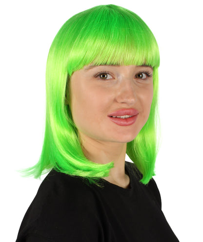 HPO Women's Shoulder Length Bob Wig Collection | Straight Halloween Wig Multiple Color Option | Premium Breathable Capless Cap