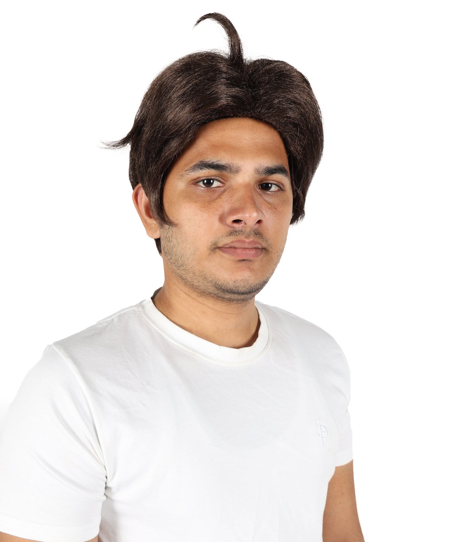 HPO Men’s Bobby Inspired Wig | Short Spiky Dark Brown Hair | Adjustable Breathable Cap | Flame-Retardant Synthetic Fiber for Costume & Cosplay