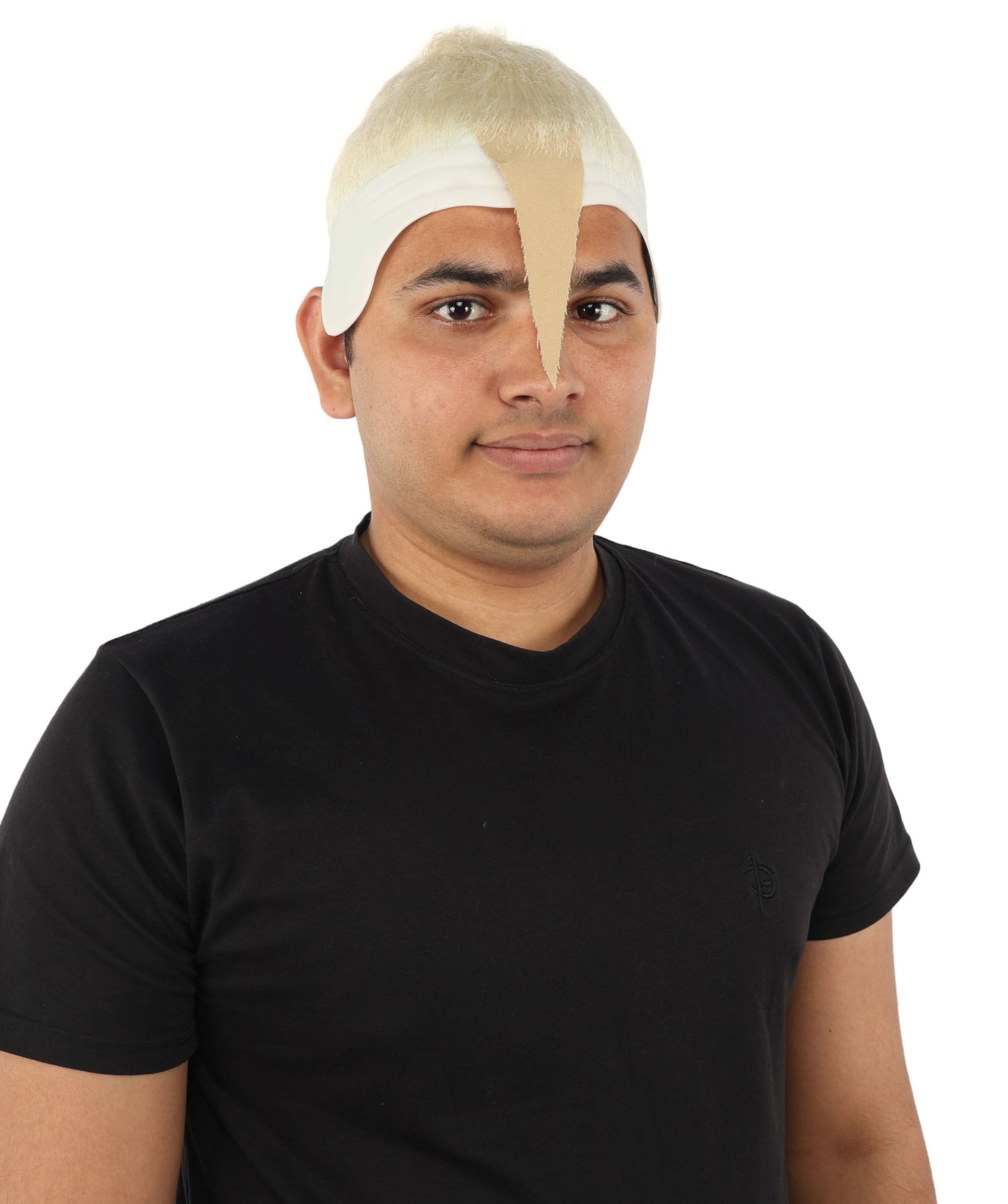 HPO Adult Men's Men's Adhesive Front Military Wig | Multicolor Options | Dark High and Tight Style with Glue-On Sideburns, Synthetic Fiber & Realistic Hairline | Halloween, Sci-Fi Roleplay, Special Effects Makeup & Costume Events