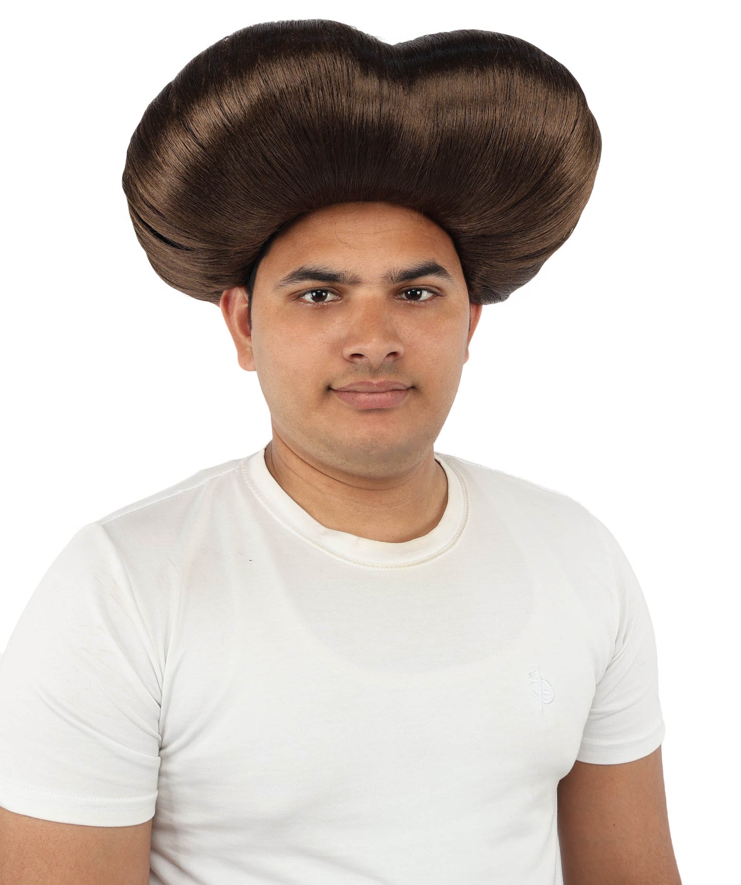 HPO Men's Mad Scientist Wig | High Volume White Vertical Hair with Faux Bald Cap Top & Structured Styling | Halloween Costume Party Theater Prop & Dress Up Accessory | Multicolor Options