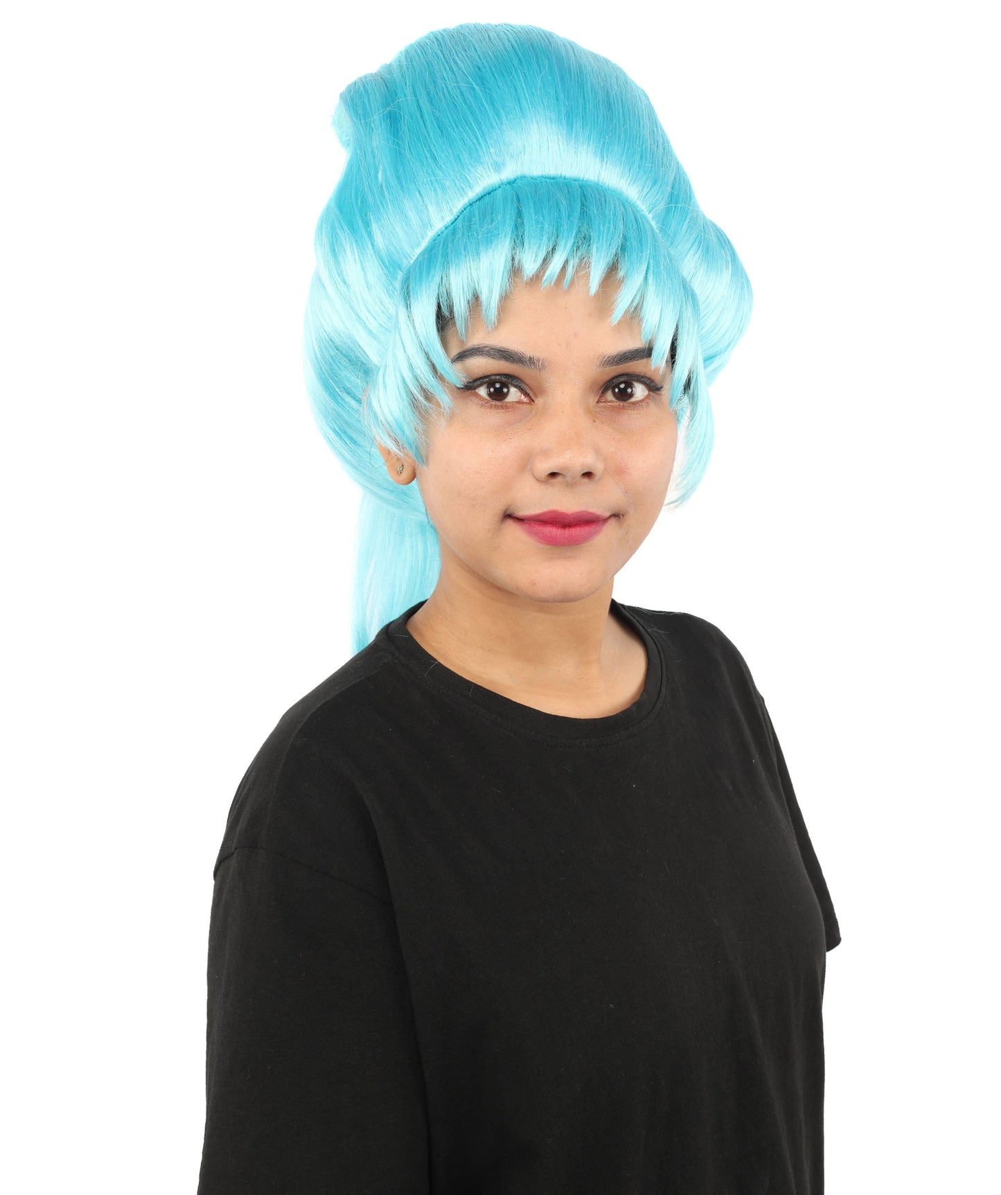 HPO Adult Women's Avant-Garde Bouffant Wig | Multiple Color Options | Create of synthetic fiber, massive smooth updo with micro bangs, breathable base | Party, Halloween, theater, drag, performance, costume events