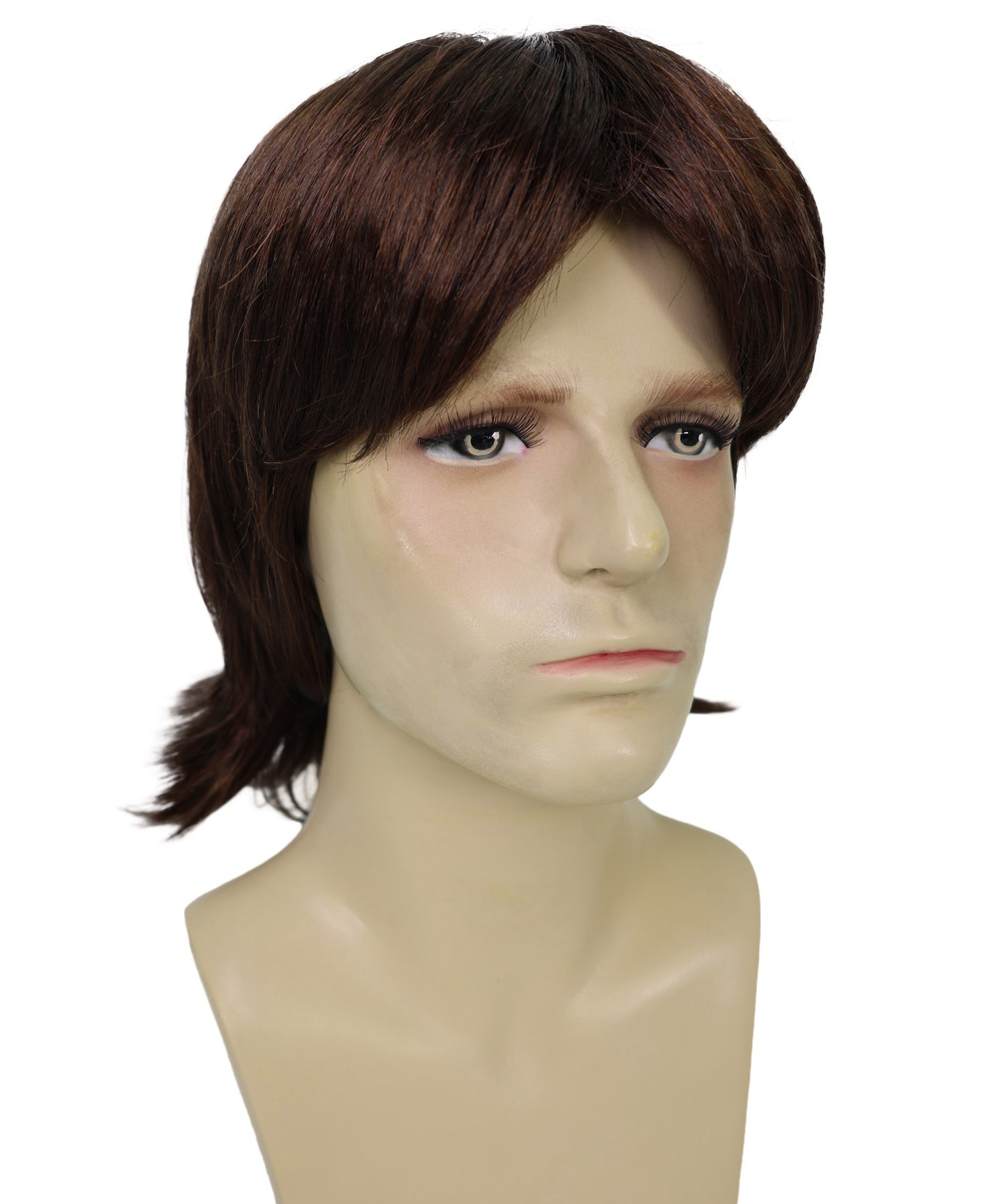 HPO Adult Male WIG 70s Heartthrob – Wavy Brown Wigs, Halloween and Cosplay Retro Themed Events, Premium Breathable Capless Cap