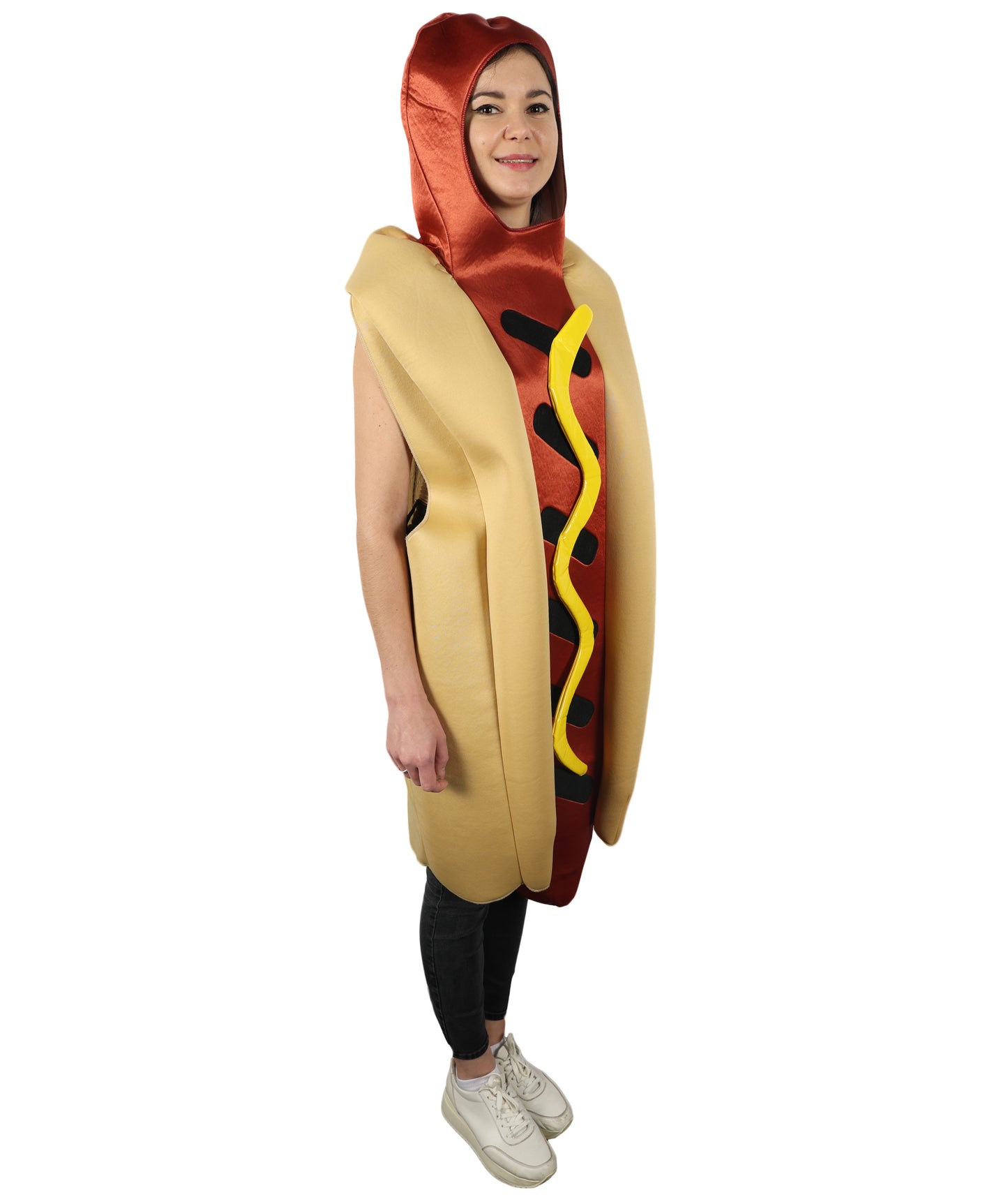 HPO Women Realistic and Comfortable Fast Food-Inspired Hot Dog Costume| Suitable for Halloween | Flame-retardant Synthetic Fabric