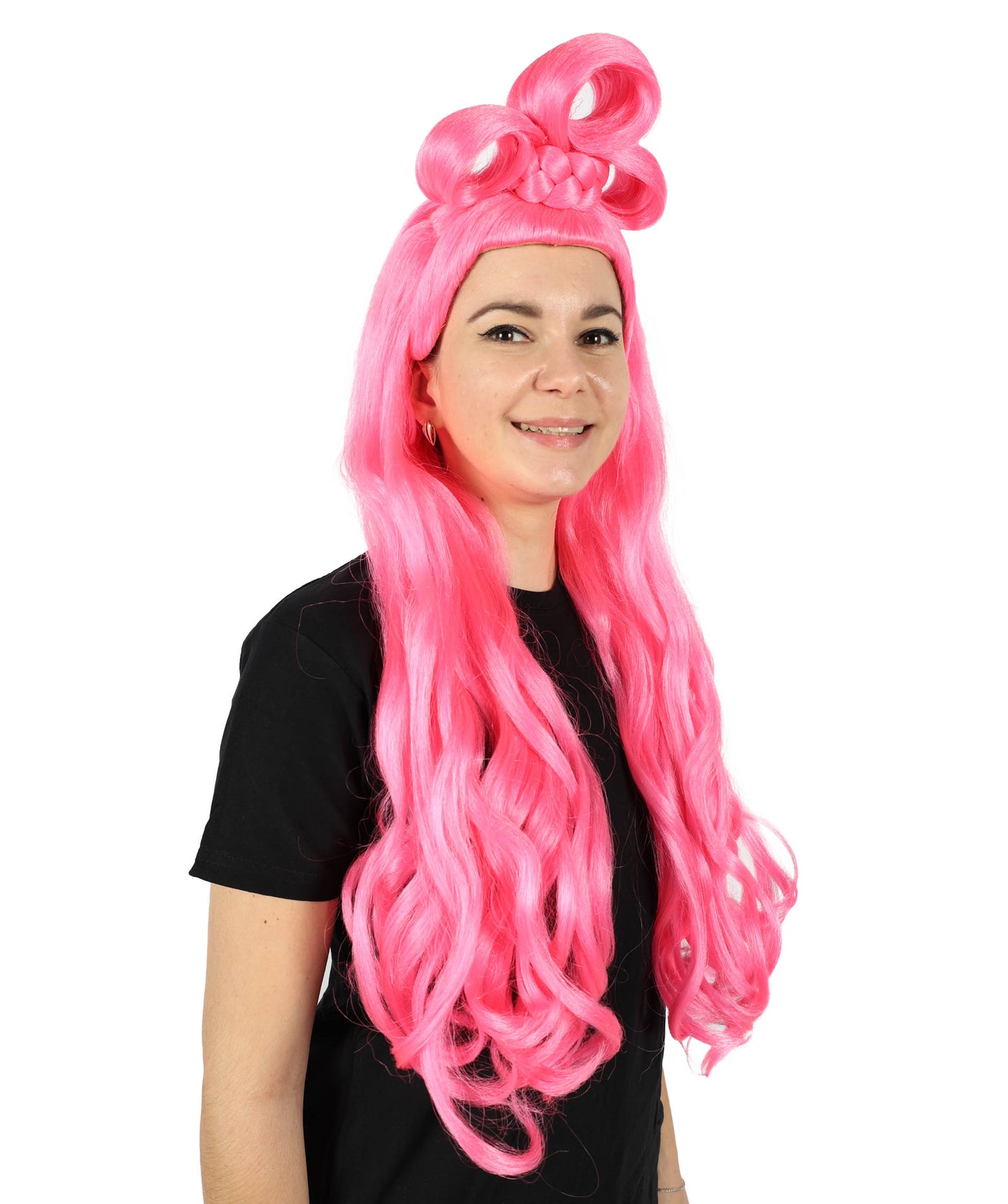 HPO Women's Long Curl Wig with Ring , Multiple Color Options , Flame-retardant Synthetic Fiber