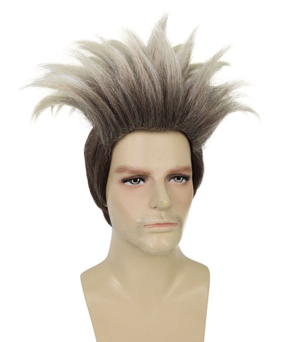 HPO Adult Men’s Multicolor Spiky Hero Wig | Green Mask & Goggles Costume Accessory | Flame-retardant Synthetic Fiber
