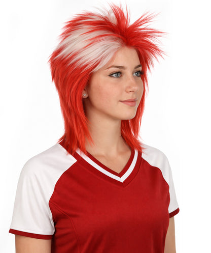 Denmark Flag Sports,80's Mullet Wig | Premium Breathable Capless Cap