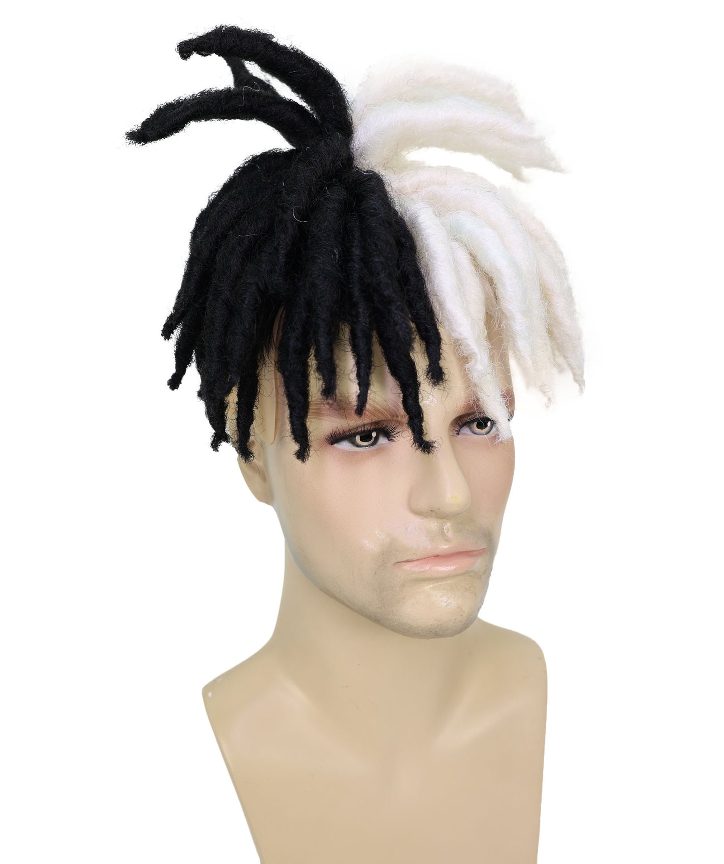 HPO Men’s American Rapper Dark Blue Dreadlock Updo Wig I Non-flammable Synthetic Fiber Wig