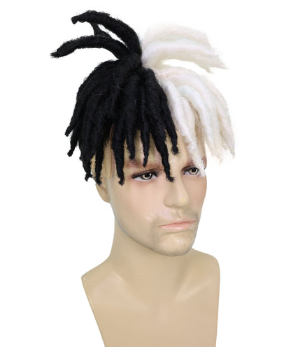 HPO Men’s American Rapper Dark Blue Dreadlock Updo Wig I Non-flammable Synthetic Fiber Wig