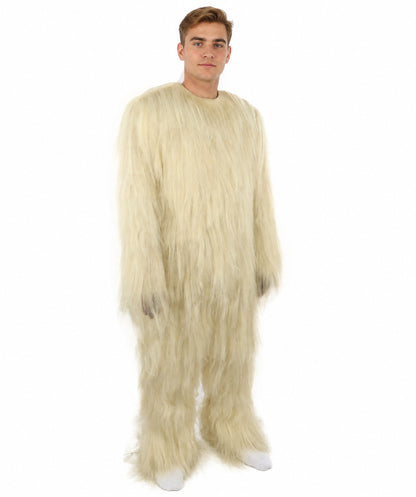 HPO Unisex Extreme Hairy Person Costume, Mask and Bundle - Full-Body Hair Suit Extra-Long Ash Brown Costume Wig for Halloween, Cosplay & Parties