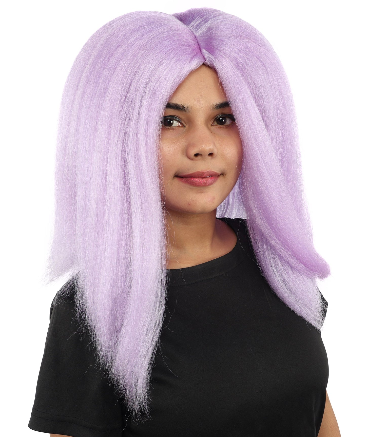 HPO Adult Women's Long Rounded Cartoon Hair Wig | Multiple Color Options | Bubble Bob, Deep Side Part, Heat Friendly Synthetic Strands & Breathable Net | Fancy Dress, Stage Show, Animated Character Events, Halloween & Festival