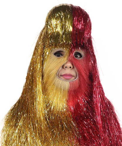 HPO Teen Extreme Hairy Two Part Costume Bundle & Mask Set - Full-Body Hair Suit Extra-Long Costume Wig for Halloween, Cosplay & Parties - Multiple Color Options