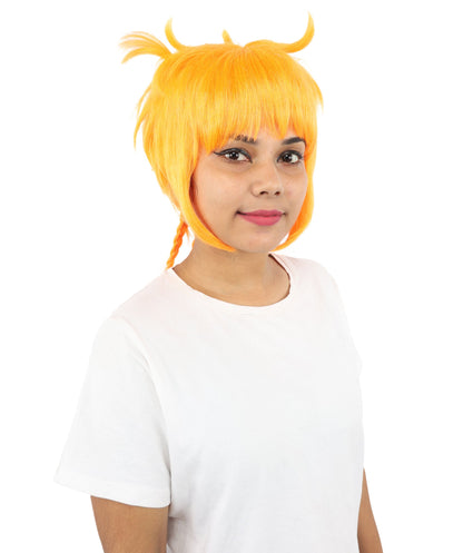 HPO Adult Women's Animal Ear Braided Wig | Multiple Color Options | Synthetic fiber, short bob with sculpted ears and long micro-braids, breathable base | Party, Halloween, theater, drag, performance, costume events