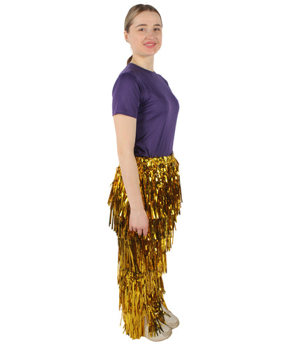 HPO Adult Women's Tinsel Fringed Tiered Multiple Color Options Trousers, Perfect for Halloween, Flame-retardant Synthetic Material