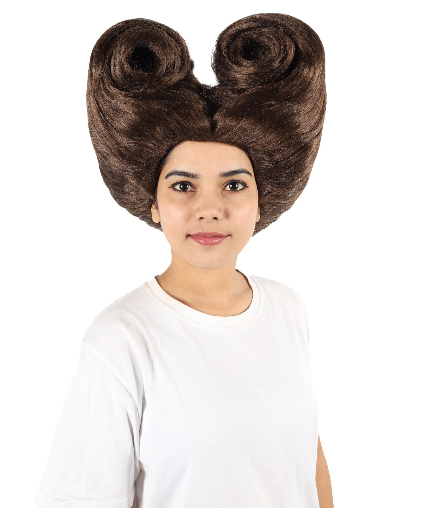 Women’s Supermodel Horn-shaped White Hair Updo Full Wig I Perfect for Halloween I Flame-retardant Synthetic Fiber